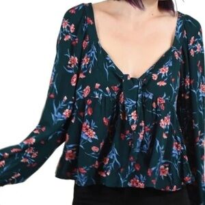 Floral V-Neck Women's Top